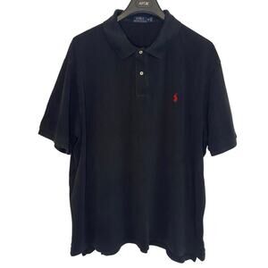 Polo Ralph Lauren Black Polo Short Sleeve 4XB Preppy Classic Pony Logo